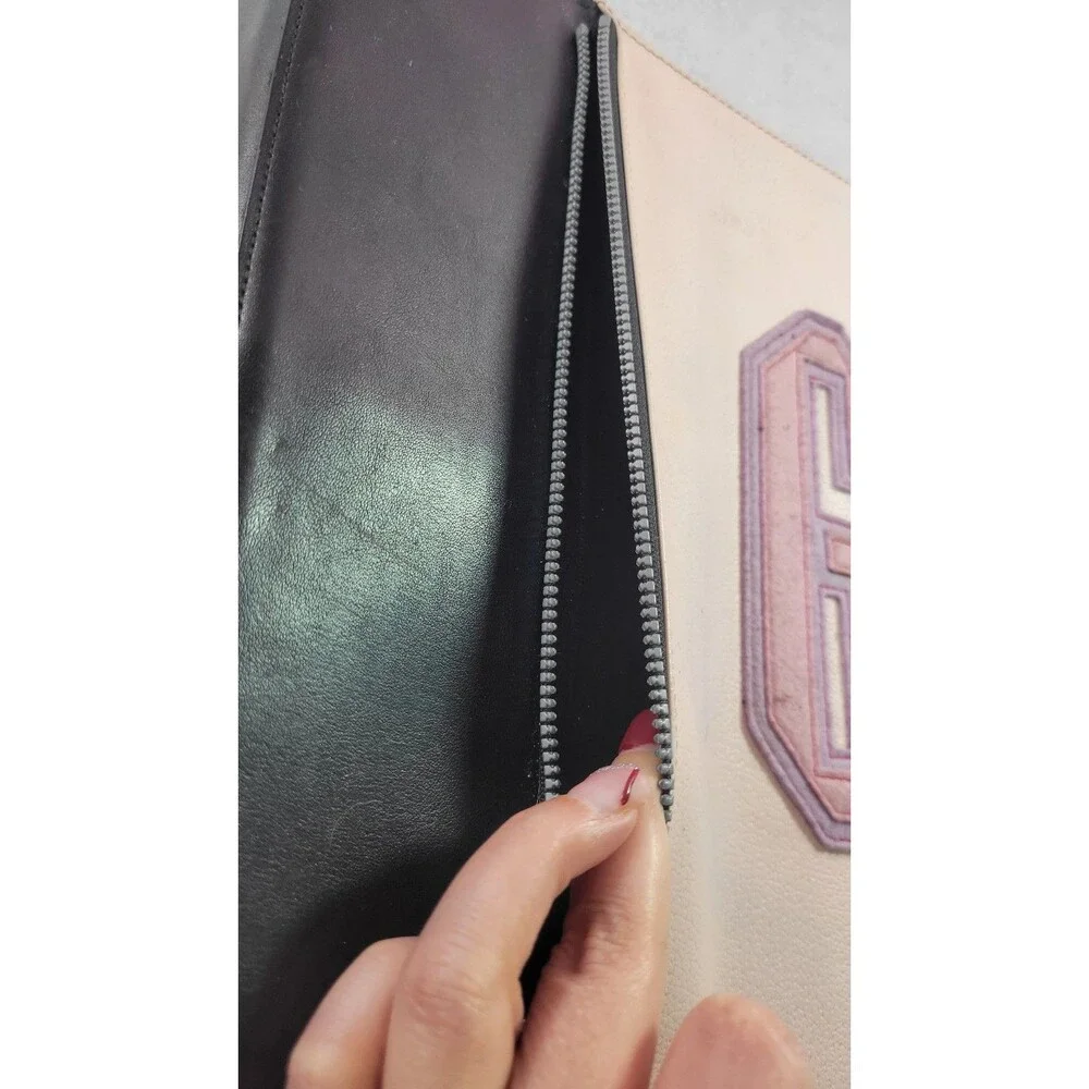 Wilson Jones Varsity G Letter 3 Ring Portfolio Binder Black Pink Y2K Vintage